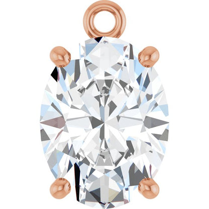 1 CT Lab-Grown Diamond 4-Prong Dangle, 5.6 mm x 9.5 mm