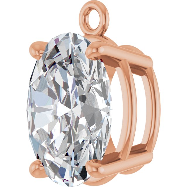 1 CT Natural Diamond 4-Prong Dangle, 5.6 mm x 9.5 mm