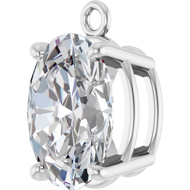 1 CT Lab-Grown Diamond 4-Prong Dangle, 5.6 mm x 9.5 mm