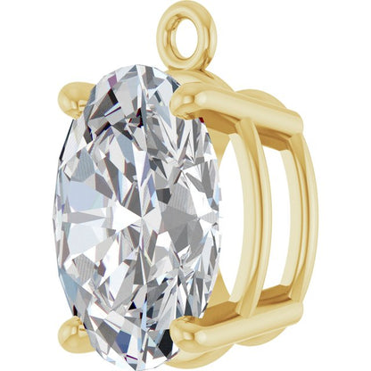1 CT Lab-Grown Diamond 4-Prong Dangle, 5.6 mm x 9.5 mm
