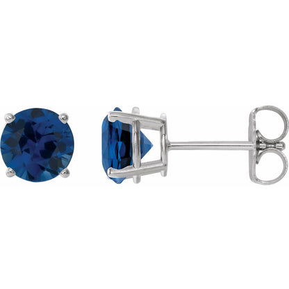 Lab-Grown Blue Sapphire Earrings (1874)