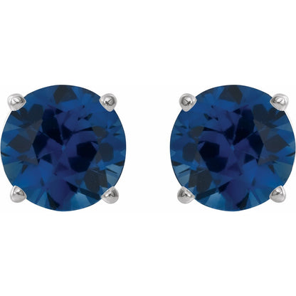 Lab-Grown Blue Sapphire Earrings (1874)