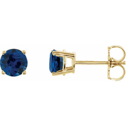 Lab-Grown Blue Sapphire Earrings (1874)