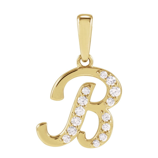 1/6 CTW Natural Diamond Initial Pendant