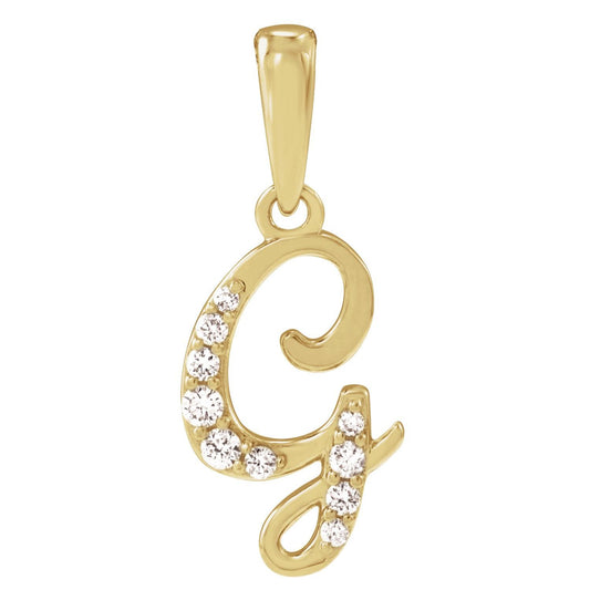 .08 CTW Natural Diamond Initial Pendant