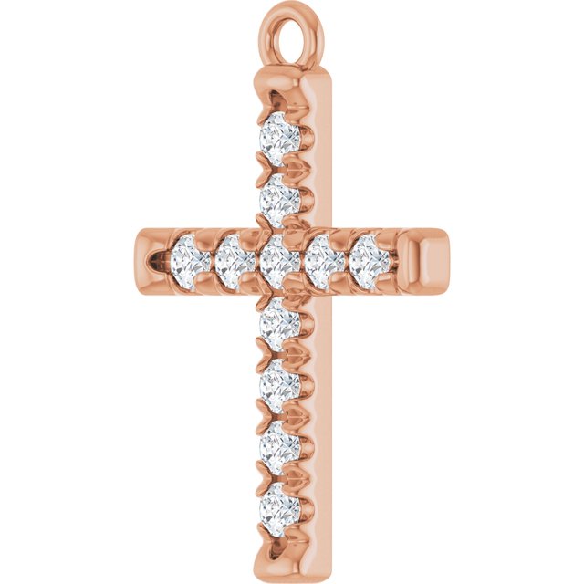 1/5 CTW Lab-Grown Diamond French-Set Cross Dangle