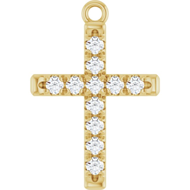 1/5 CTW Lab-Grown Diamond French-Set Cross Dangle