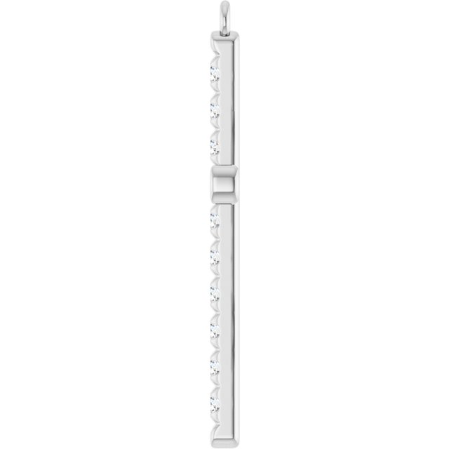 3/8 CTW Natural Diamond French-Set Cross Dangle