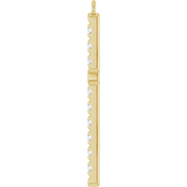 3/8 CTW Lab-Grown Diamond French-Set Cross Dangle