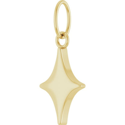 14K Yellow Gold Engravable Star Pendant