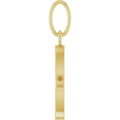 14K Yellow Gold Engravable Star Pendant