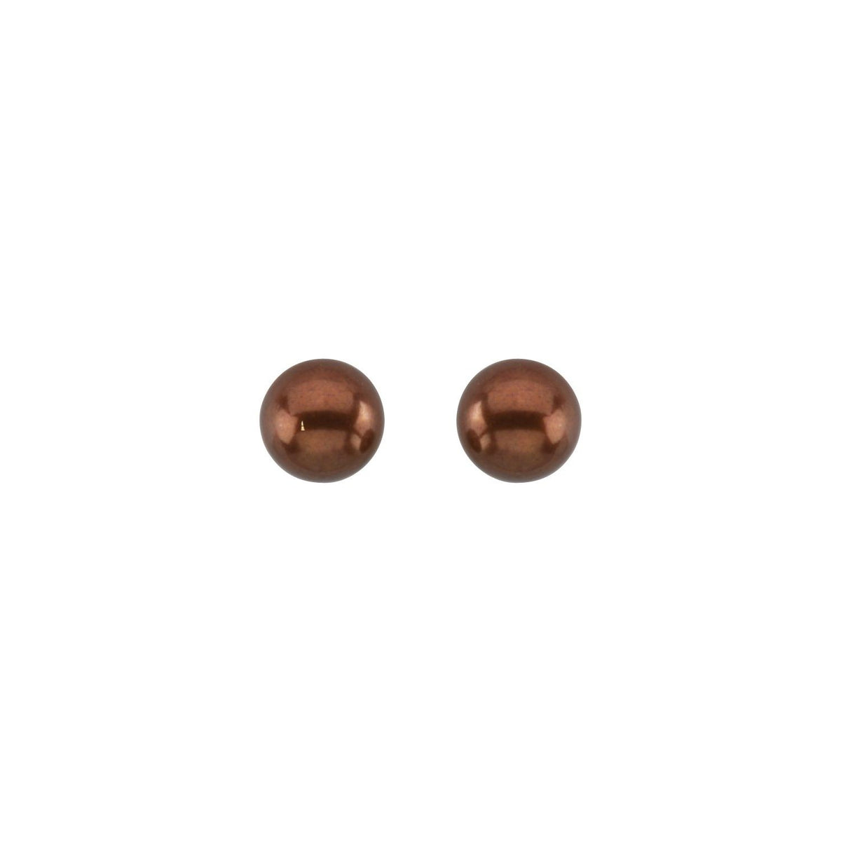 14K Yellow Gold Cultured Chocolate Freshwater Pearl Earrings