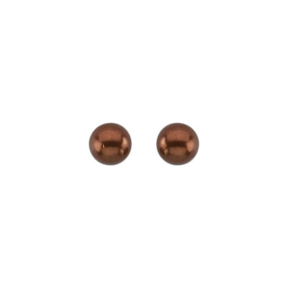 14K Yellow Gold Cultured Chocolate Freshwater Pearl Earrings