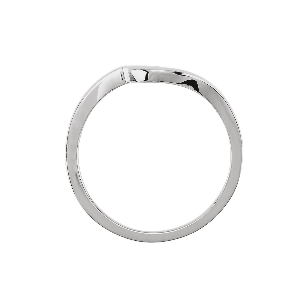 14K White Gold Band, Solitaire Bypass Engagement