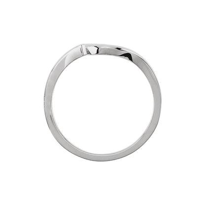 14K White Gold Band, Solitaire Bypass Engagement