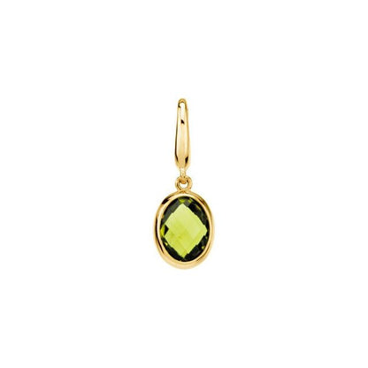 14K Yellow Gold Checkerboard Natural Peridot Charm/Pendant