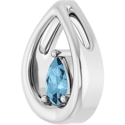 Natural Sky Blue Topaz Pendant, 12.7 x 8.8 mm