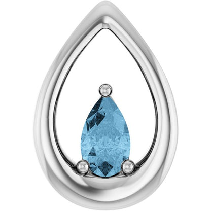 Natural Sky Blue Topaz Pendant, 12.7 x 8.8 mm