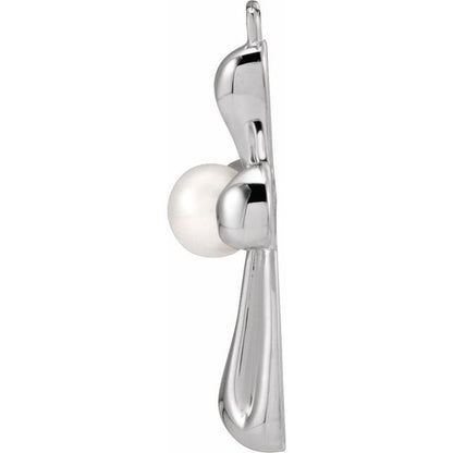 Cultured White Freshwater Pearl Cross Dangle