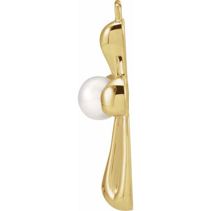 Cultured White Freshwater Pearl Cross Dangle
