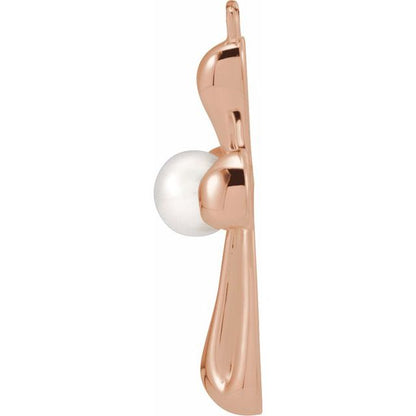 Cultured White Freshwater Pearl Cross Dangle