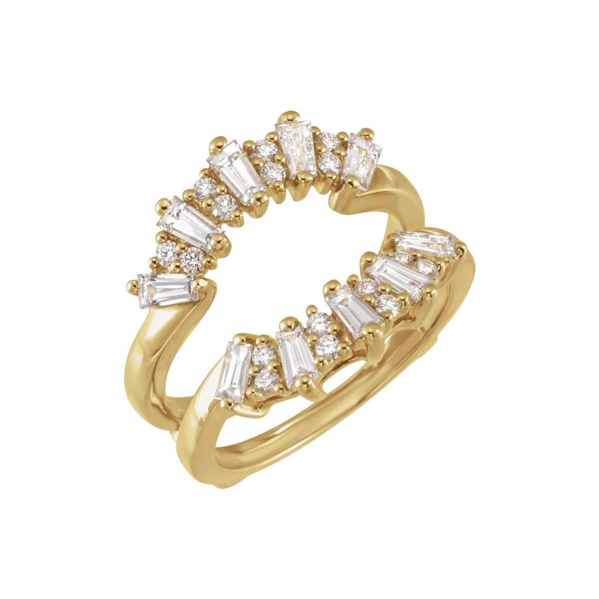 14K Yellow Gold 9/10 CTW Natural Diamond Ring Guard