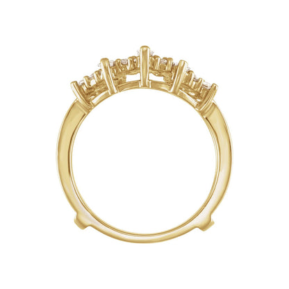 14K Yellow Gold 9/10 CTW Natural Diamond Ring Guard