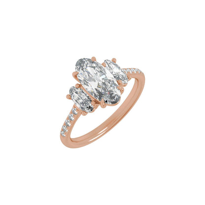 2 3/4 CTW Lab-Grown Diamond Three-Stone Engagement Ring