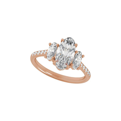 2 3/4 CTW Lab-Grown Diamond Three-Stone Engagement Ring