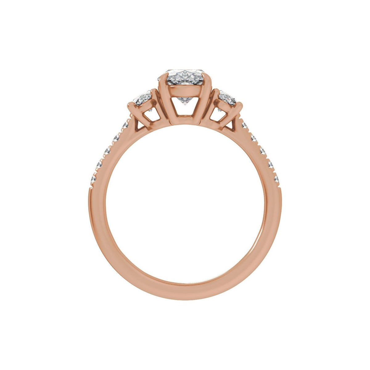 2 3/4 CTW Lab-Grown Diamond Three-Stone Engagement Ring