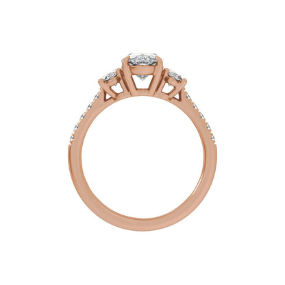 2 3/4 CTW Lab-Grown Diamond Three-Stone Engagement Ring