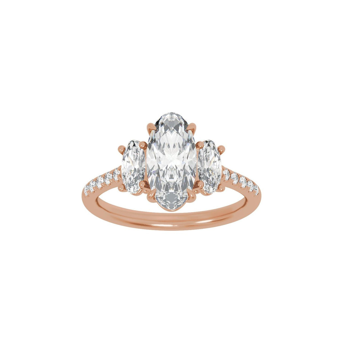 2 3/4 CTW Lab-Grown Diamond Three-Stone Engagement Ring