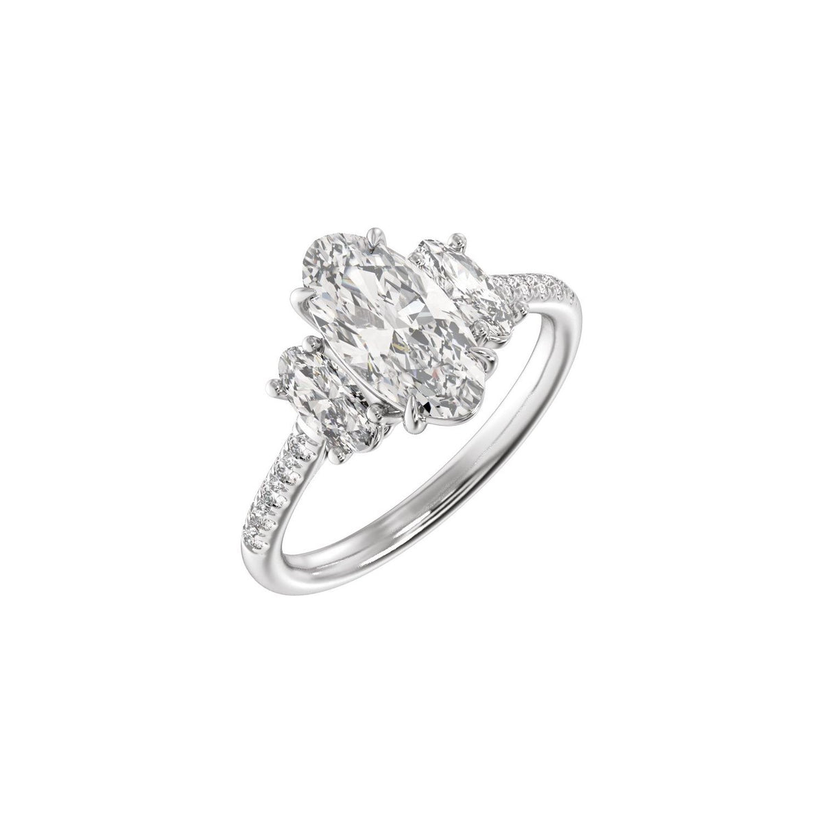 2 3/4 CTW Lab-Grown Diamond Three-Stone Engagement Ring
