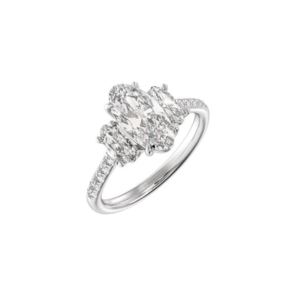 2 3/4 CTW Lab-Grown Diamond Three-Stone Engagement Ring