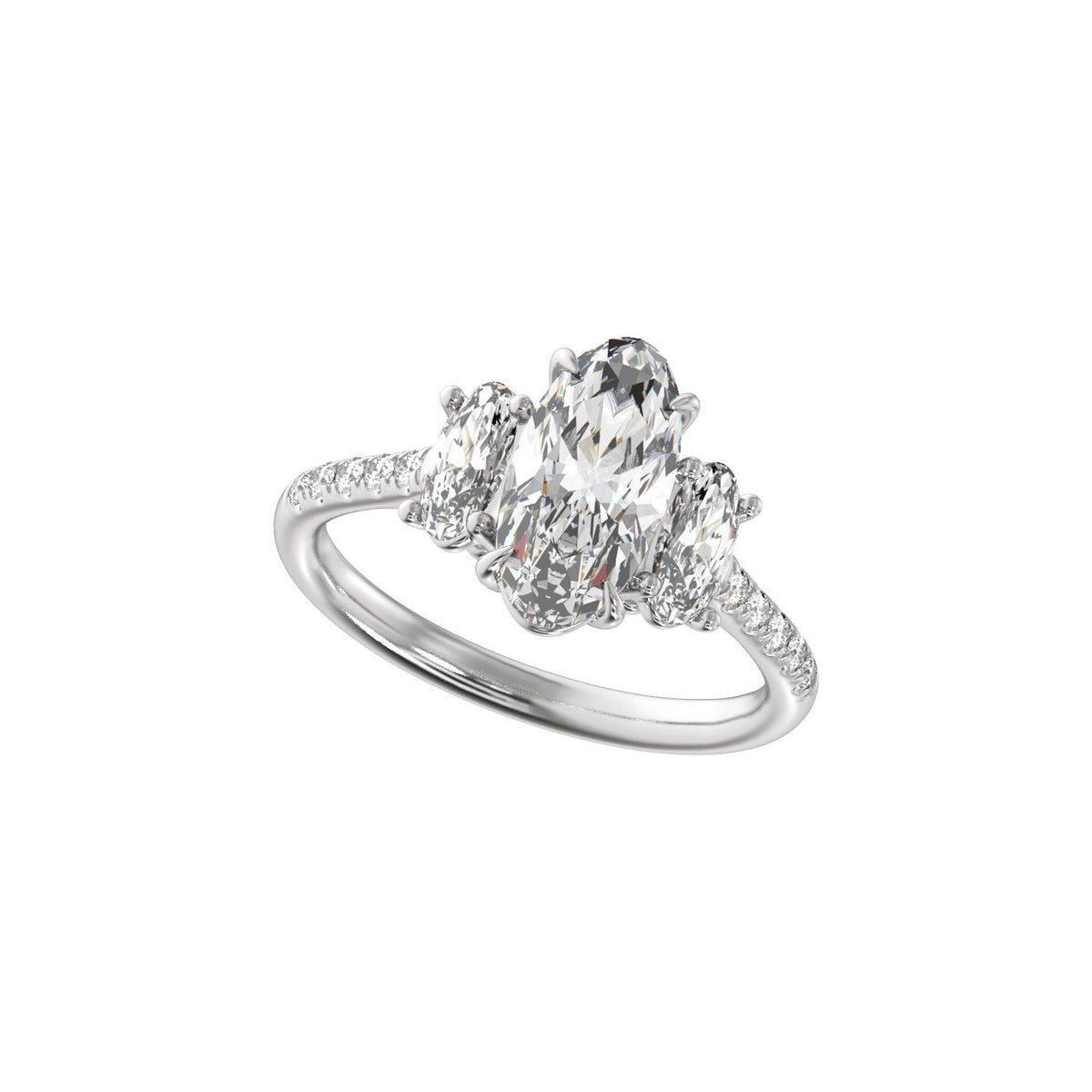 2 3/4 CTW Lab-Grown Diamond Three-Stone Engagement Ring