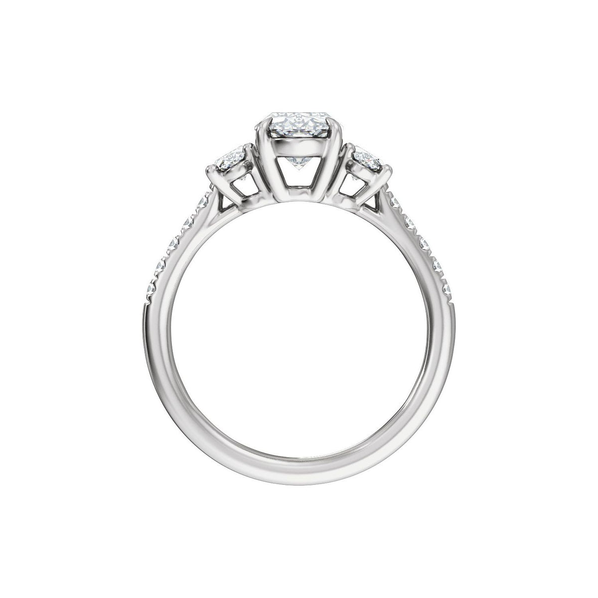 2 3/4 CTW Lab-Grown Diamond Three-Stone Engagement Ring