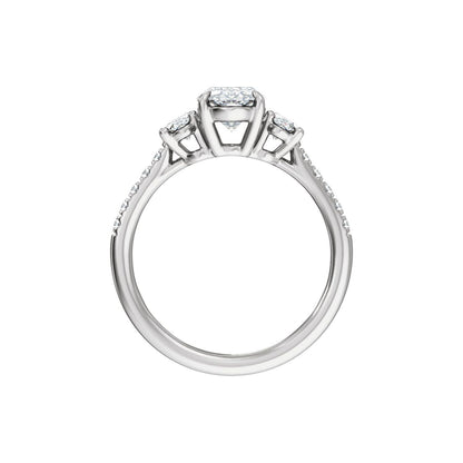 2 3/4 CTW Lab-Grown Diamond Three-Stone Engagement Ring