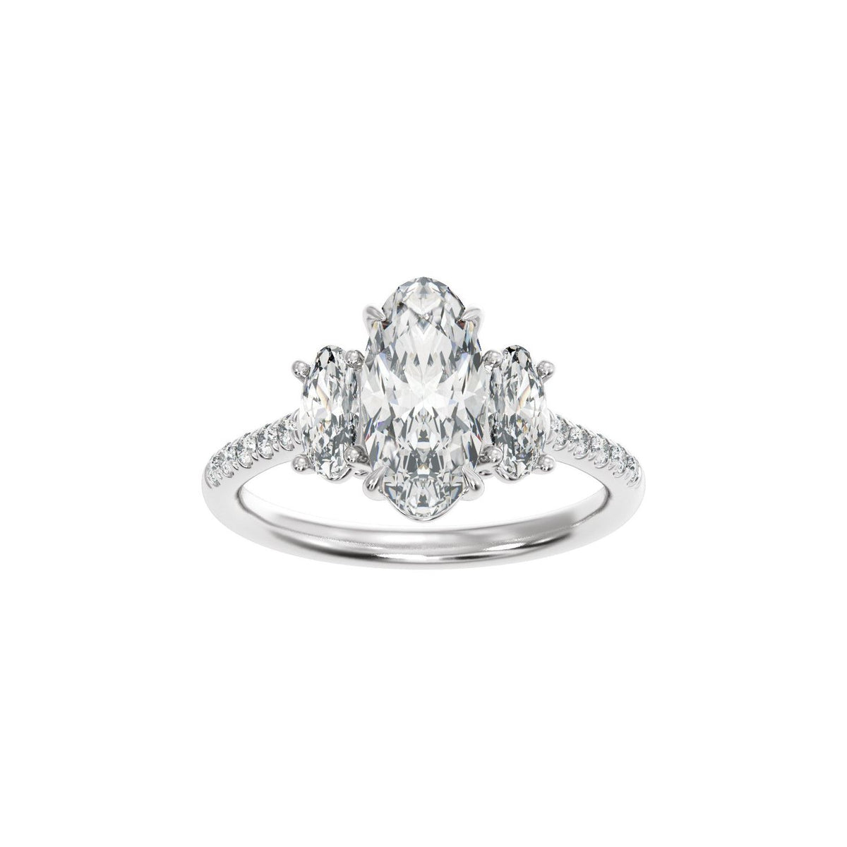 2 3/4 CTW Lab-Grown Diamond Three-Stone Engagement Ring