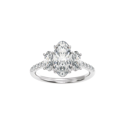 2 3/4 CTW Lab-Grown Diamond Three-Stone Engagement Ring