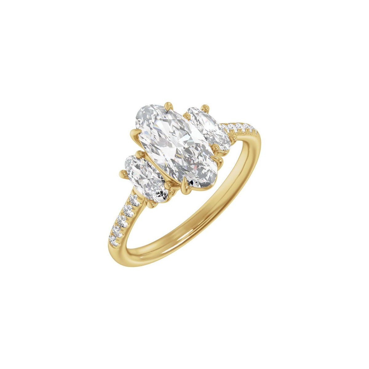 2 3/4 CTW Lab-Grown Diamond Three-Stone Engagement Ring
