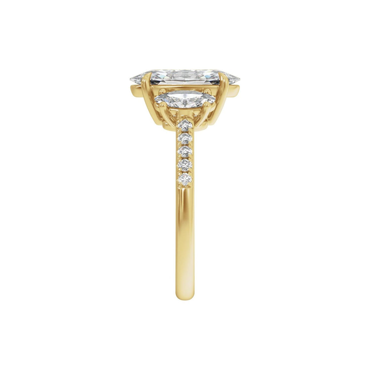 2 3/4 CTW Lab-Grown Diamond Three-Stone Engagement Ring