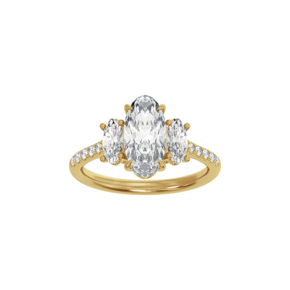 2 3/4 CTW Lab-Grown Diamond Three-Stone Engagement Ring