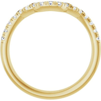 1/4 CTW Lab-Grown Diamond Band for 8x6 mm Emerald Ring