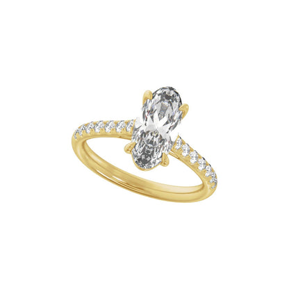 12.1x6.05 mm Oval 2 1/3 CTW Lab-Grown Diamond Engagement Ring