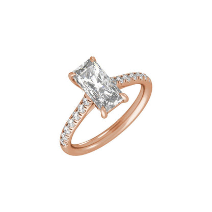 11x5.5 mm Radiant 2 1/3 CTW Lab-Grown Diamond Engagement Ring