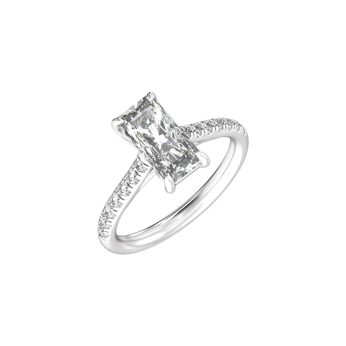 11x5.5 mm Radiant 2 1/3 CTW Lab-Grown Diamond Engagement Ring
