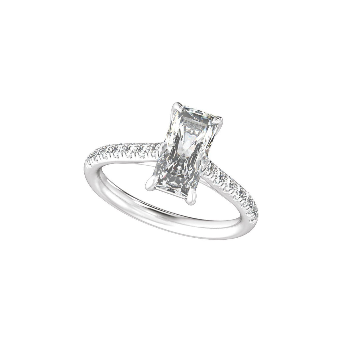 11x5.5 mm Radiant 2 1/3 CTW Lab-Grown Diamond Engagement Ring