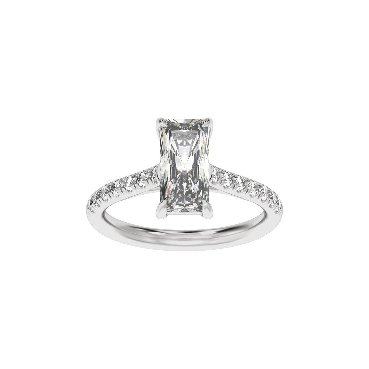 11x5.5 mm Radiant 2 1/3 CTW Lab-Grown Diamond Engagement Ring