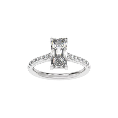 11x5.5 mm Radiant 2 1/3 CTW Lab-Grown Diamond Engagement Ring