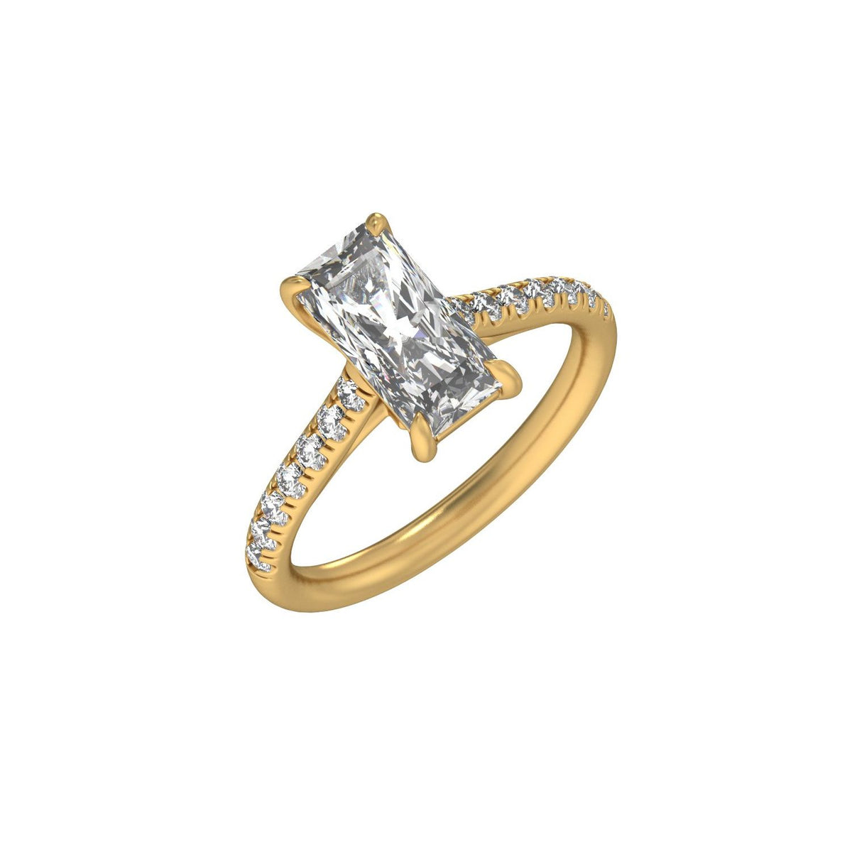 11x5.5 mm Radiant 2 1/3 CTW Lab-Grown Diamond Engagement Ring